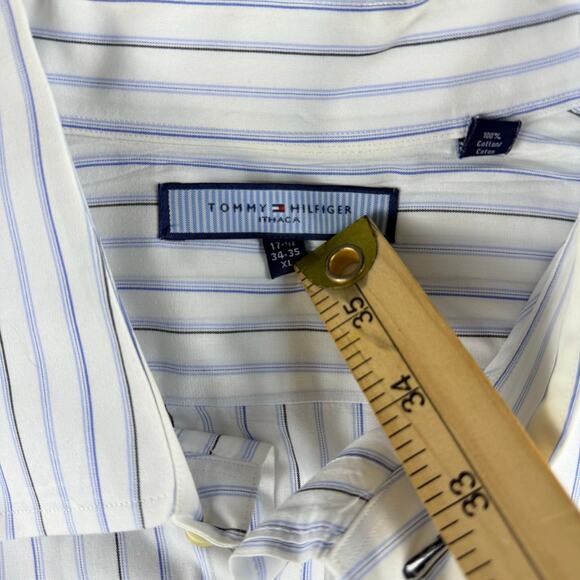 Tommy Hilfiger Button Down Shirts Lot of 2 Long Sleeve Men's 17.5 Casual Office - Picture 5 of 8